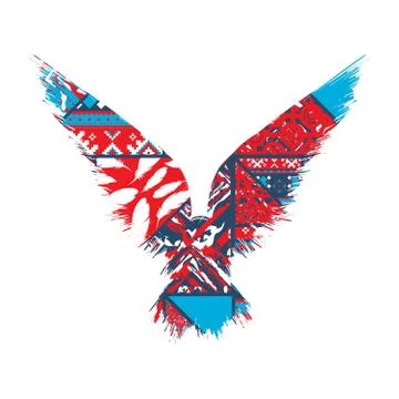 Color pattern raven Stock Illustration