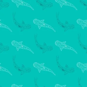 Color pattern with sharks 2 Stock Illustration