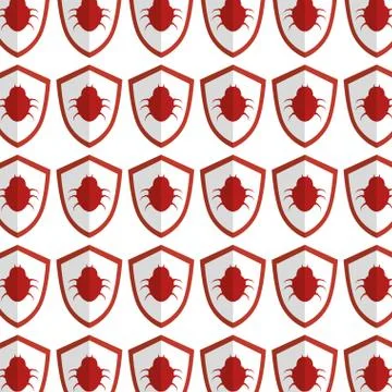 Color pattern of shield with beetle virus Illustrazione stock