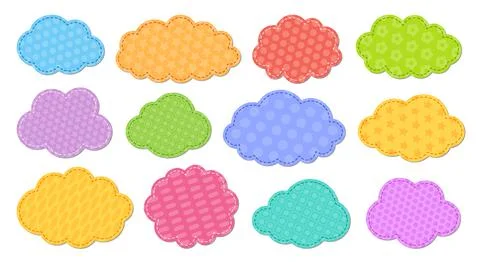 Color pattern vector cloud set isolated on white Stock Illustration