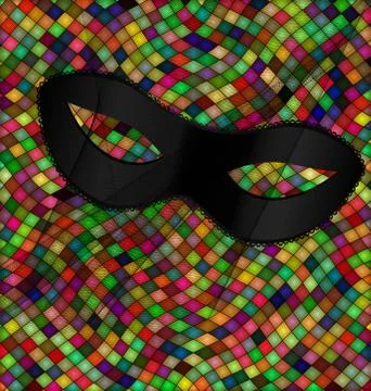 Color patterned background and mask Stock Illustration