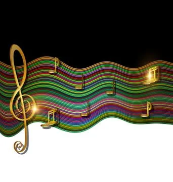 Color patterned image of music Stock Illustration