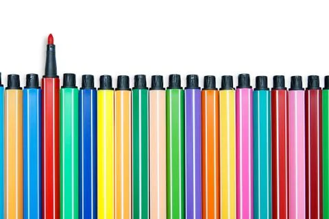 Color pen set : differance Stock Photos