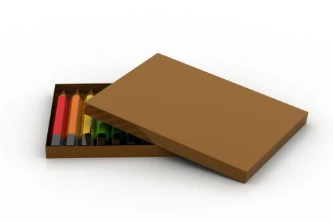 Color pencil with box Stock Illustration