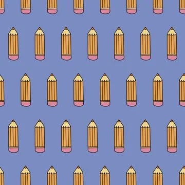 Color pencil seamless pattern. Stock Illustration