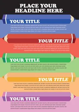 Color Pencil Vector Background Template Stock Illustration