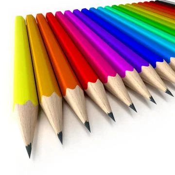 Color pencils close-up Stock Illustration