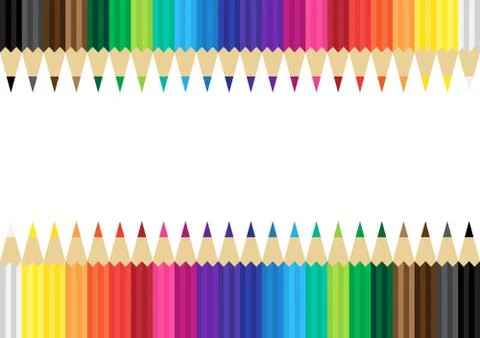 Color pencils flat background Stock Illustration