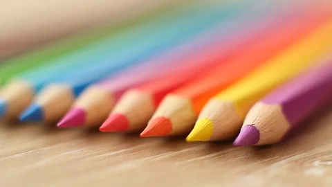 Color pencils Stock Footage 95841843