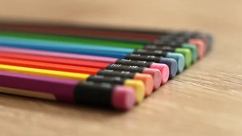 Color pencils Stock Footage 95841878