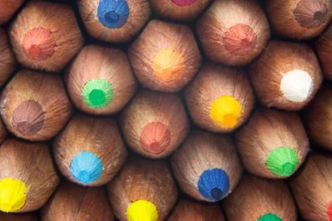 Color pencils macro Stock Photos