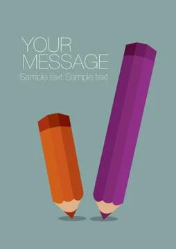 Color Pencils Poster Vector Background Template Design Stock Illustration