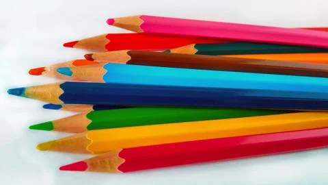 Color pencils on a white background Stock Photos