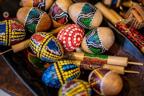 Color percussion in the form of an egg Stock Photos