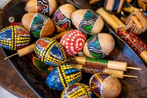 Color percussion in the form of an egg Stock Photos