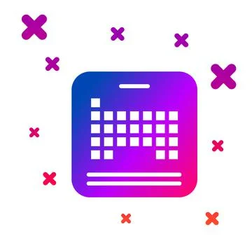 Color Periodic table of the elements icon isolated on white background. Gradient Stock Illustration