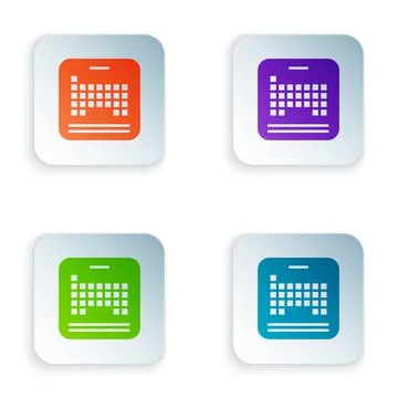 Color Periodic table of the elements icon isolated on white background. Set イラスト素材