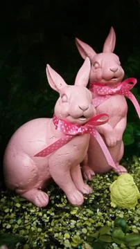 Color of Pink Easter rabbit Foto stock