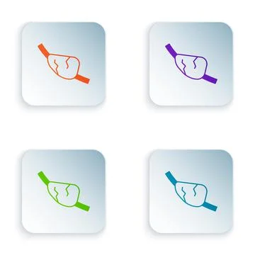 Color Pirate eye patch icon isolated on white background. Pirate accessory. Set Stock Illustration