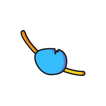 Color Pirate eye patch icon isolated on white background. Pirate accessory... 스톡 일러스트
