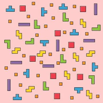 Color pixel design pattern, puzzle style pattern , logic fun game vector illu Stock Illustration