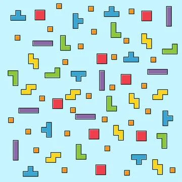 Color pixel design pattern, puzzle style pattern , logic fun game vector illu Stock Illustration