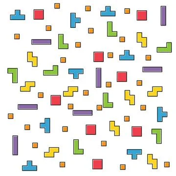 Color pixel design pattern, puzzle style pattern , logic fun game vector illu Stock Illustration
