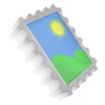 Color pixel icon-like image of postage stamp Stock Illustration