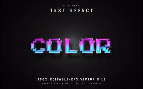 Color pixel text effects Stock Illustration