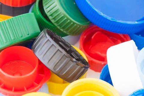 Color plastic caps Stock Photos