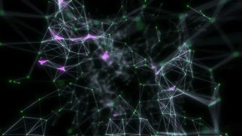 Color plexus structure. Beautiful animation for large screens. Change of focus. Stock Footage 115324923