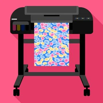 Color plotter icon, flat style 스톡 일러스트