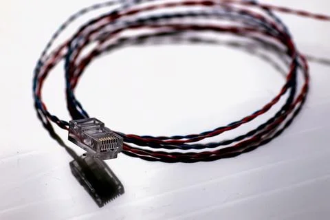 Color plug wire lan Stock Photos