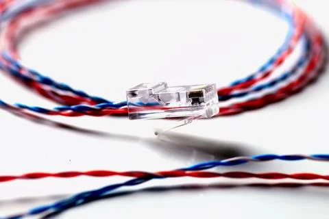 Color plug wire lan Stock Photos