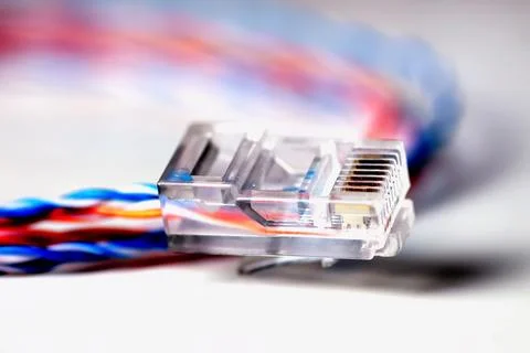 Color plug wire lan Stock Photos