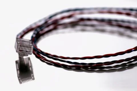 Color plug wire lan Stock Photos