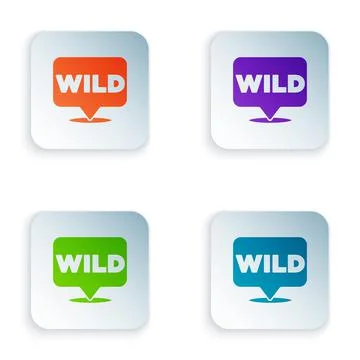 Color Pointer to wild west icon isolated on white background. Western signboard イラスト素材