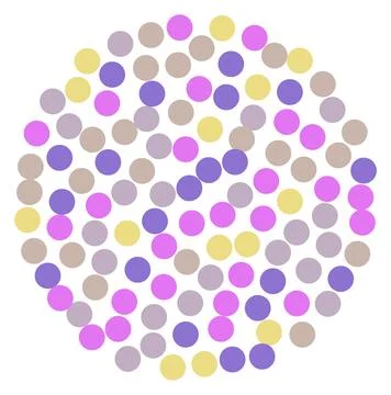 Color points in circle shape. Diffusion pattern template Stock Illustration