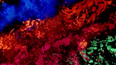 Color powder explosion. macro slow motion Stock Footage 160150662