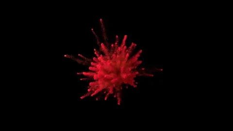 Color Powder Explosion Red #2 Stock Footage 107154219