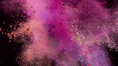Color powder explosion in super slow motion isolated on black background. Shot Stock Footage 102376846