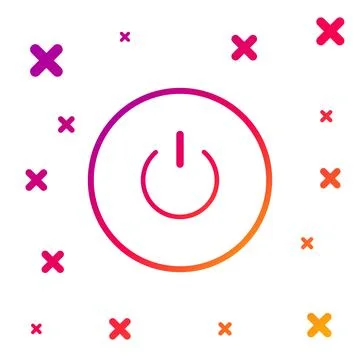 Color Power button icon isolated on white background. Start sign. Gradient Ilustração Stock