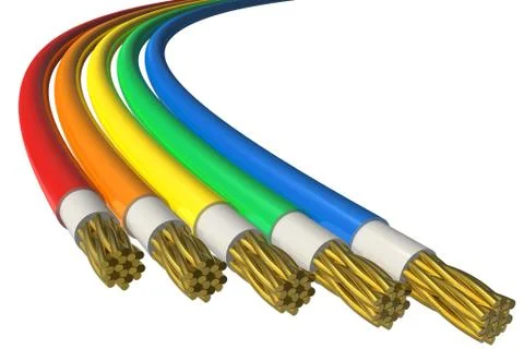Color power cables Illustrazione stock