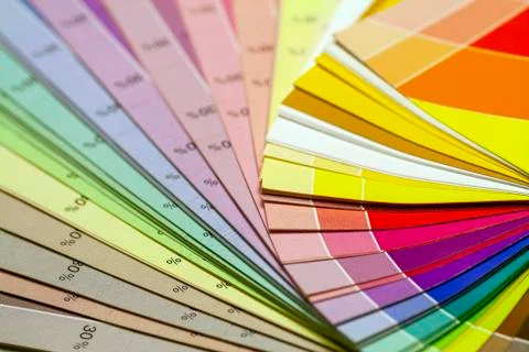 Color print of pantone statistics offset scale. Stock Photos