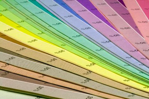 Color print of pantone statistics offset scale. Stock Photos