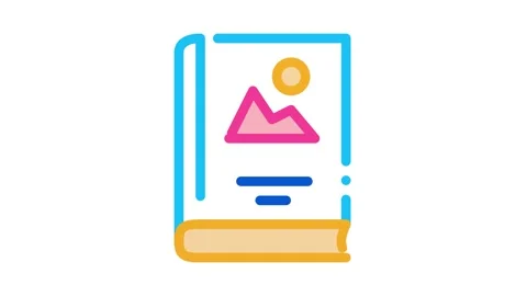 Color printed book Icon Animation Stock Footage 145278852