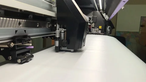 Color printing on wide format printer Stock Footage 101388365