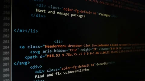 Color Program Code On Black Background Video stock 240007304