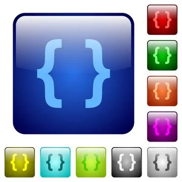 Color programming code square buttons Illustrazione stock