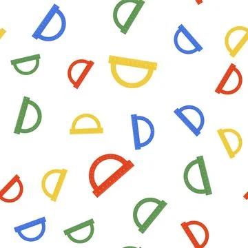 Color Protractor grid for measuring degrees icon isolated seamless pattern on Stock Illustration